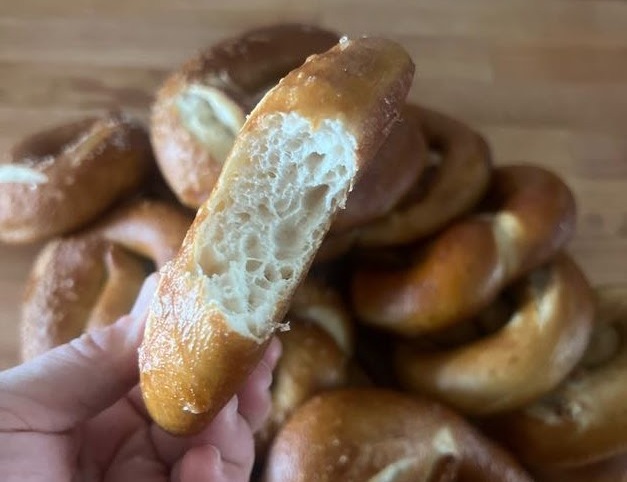 Baked German pretzels